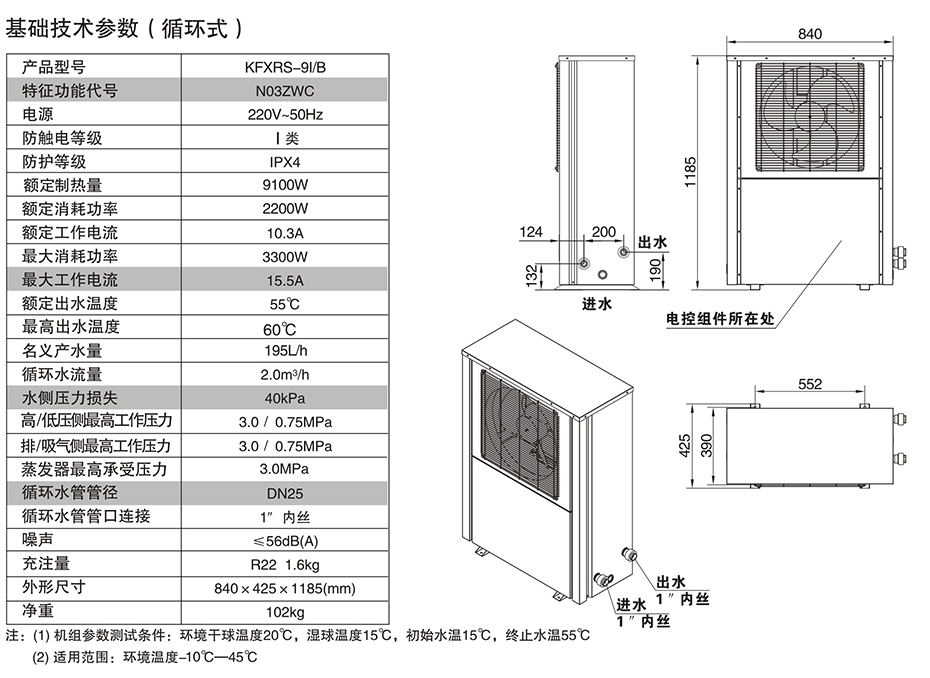 生能空氣能(循環式商用機型)KFXRS-91/B